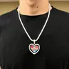 Anpassen von Liebhabern Herzgedenkfoto Anh￤nger Halskette Rotatierbare Doppelseiten