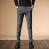 Männer Hosen Plaid Männer 2023 Sommer Business Kleid Slim Fit Dünne Hosen Männliche Freiheit Casual Stretch Vintage Schwarz Arbeit pantsMen's Boun22