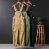 Mens Loose Cargo Bib Overalls Pants Multi-Pocket Overall Men Casual Coveralls Suspenders Jumpsuits Rompers Wear Coverall 211202