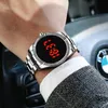 손목 시계 2021 고급 스테인리스 스틸 남성 스포츠 시계 LED 학생 성인 디지털 전자 남성 시계 remogio