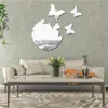 Wall Stickers Flying Butterfly Acrylic Mirror Sticker Three Dimensional Self Adhesive Decorative For Home Bedroom Room