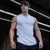 Herren Tank Tops Sommer Bodybuilding Stringer Top Männer Gym Kleidung Fitness Singuletts Baumwolle V-Ausschnitt ärmelloses Shirt Workout Slim Fit