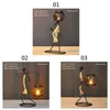 Candle Holders Nordic Metal Candlestick Abstract Character Sculpture Holder Decor Handmade Figurines Home Table Decoration Art Gift