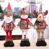 Decorações de Natal Dolls Decoração de árvore Ano de ornamento Renéia Snowman Snowman Papai Noel Decoração de boneca em pé Merry 2022 Navidad