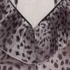 Sexy Party Mini платье для женщин V шеи с длинным рукавом высокая талия напечатанные леопардовые платья женская мода стильный 210520