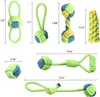 Dog Toys Chew Rope Set av 7 Hållbart bomullsrutt för att spela och tänder rengöring