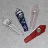 Pipas de fumar personalizadas modernas Amatista natural CRISTAL Cuarzo Pipa de tabaco Varita Curación HandPipes néctar de vidrio