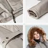 アストリー冬の女性のコート女性の長い暖かいパーカーファッションジャケットアライグマの毛皮のフード大型サイズの女性服3570 211011