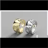 Band Jewelry Drop Delivery 2021 925 Sterling Sier Anello concavo-convesso irregolare Anelli regolabili Whrmd