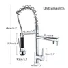 Dek Installatie Chrome Lente 360 ​​Roterende Douche Keuken Kraan Kraan en Koud 2 Waterveer Keuken Tap Sink Mixer 210724