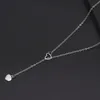 Gold Silver Plated Heart Love Chain Necklace Pendant Bijoux for Womens Party Wedding Engagement Jewelry for Bride Gift Wholesale