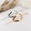 Kobiety Symulowane Pearl Hairpins Metal Geometryczny Barrette Clip Wedding Bridal Tiara Akcesoria do włosów Ślubny Fryzura Narzędzie