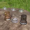Tom Luxury Black Green Glass Bell Jar Display Dome Candle Holder Cloch Jar med bas för att göra ljus Pris Skicka till sjöss / tåg Endast