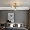 Nordic LED Ceiling lamps For Bedroom Dining Room Kitchen Modern Glass Ball Copper Ceiling Lamp Wall Mounted G9 Lighting Lustres