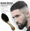 Abeis Army Green Long Handle Wooden Hair Brushes Natural Boar Bristle 360 Curved Wave Brush