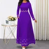 Etnisk Kläder 2021 Indonesien Gown Hijab Bangladesh Plus Size Dress 5XL Dubai Blue Abaya för kvinnor Pakistan Muslim Long Islamic