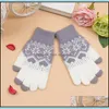 Five Fingers Gloves & Mittens Hats, Scarves Fashion Aessories Warm Creative Snowflake Printing Mobile Phone Touch Screen Knitted Winter Thic