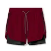 Shorts de course marque hommes été Jogging entraînement Sport hommes séchage rapide Gym Double pont Fitness vêtements d'entraînement