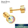 Cristal Asonsteel Anti-Allergy Brinco para Mulheres Aço Inoxidável Ab / Vermelho / Azul / Cor-de-rosa Cor Do Parafuso Do Parafuso Brinco Collier Bijoux Preço de Fábrica Especialista Qualidade