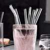 Herbruikbaar transparant glazen rietjes drinken stro voor milkshakes dranken milieuvriendelijke drinkware rietjes set bar accessoires