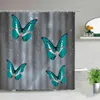 Butterfly with Flowers Series Print Shower Curtain Set Beautiful African Girl Waterproof Home Bathroom Decor Hanging Curtains 211116