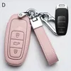 Skórzana Car Key Case Pokrywa dla A3 8P 8 V A4 B7 B8 B5 B9 A1 A5 Q7 Q5 A6 4F C6 C5 C7 Q3 S3 A7 A8 C4 TT 8N Shell Chroń