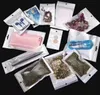 2021 100pcs/lot 16*24cm clear + white gift Jewelry packagging shopping bag Zip zipper poly PP plastic packing bags pouch plane hole