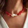 coral pearls necklaces