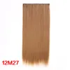 Synthetic Wigs Alileader Fashion 24Inch Long Straight 5 Clip In Hair 44Color Pure Natural Smooth Hairpieces Blond Fiber Pieces