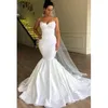 Mermaid Corset Wedding Dresses Up Spaghetti Strap Bridal Gowns Applique Lace Vestido Novia Sweep Train African Girls 328 328