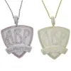 Chaînes Baguette Lettres Initiales Hip Hop Rock Pendentif Collier Bling ABP Charme Avec Chaîne De Corde Pleine Zircone Cubique Jewelr250H