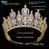 Klipy do włosów Barrettes Luksusowa cyrkonia Miss Universe Big Crowns Wedding Crystal Tiara dla kobiet CZ ręcznie robione księżniczka