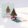 Wholesale Christmas Pop-up Greeting Card 3D Stereo Xmas Tree Handmade Postcard Creative Blessing Cards New Year Anniversary Gift