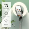 L07 telefon selfie stick stativ monopod med 5 tum led ringnivåer av ljusstyrka fyller ljus utdragbar Bluetooth -fjärr wx2p