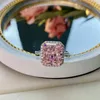 Designs 925 Silbergold überzogener rosa CZ-Diamantring-Ehering