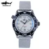 Heimdallr Mens Diver Watch Beyaz Dial Dial Sea Hayalet Titanyum Fırçalı Kasa Aydınlık Safir NH35 Otomatik Hareket Mekanik Kol saatleri