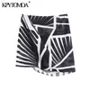 KPYTOMOA Kvinnor Chic Fashion Printed Draped Asymmetry Mini Skirt Vintage High Waist Side Zipper Kvinna Kjolar Mujer 210721