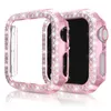 Glitter Bling Diamond Fodral för Apple Watch Series 6 5 4 Dubbeldiamanter PC Skyddsskärm Skydda Shell Iwatch 44mm 42mm 40mm 38mm