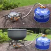 Mini tête de poêle de barbecue en plein air tête de poêle de barbecue à gaz de pique-nique portable 3500W camping randonnée barbecue grill cuisinière équipement 15 x 7,5 cm 210724