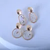 Nouveau créatif rétro alliage Transparent incrusté cassé coquille balancent boucles d'oreilles géométrique irrégulière personnalité féminine mode oreille bijoux