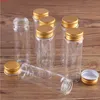 24 pieces 45ml 30*90mm Glass Bottles with Golden Aluminum Caps Spice Jars Vials for Wedding Crafts Giftgoods