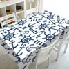 Nautical Navy Blue Anchor Wheel Rope Lighthouse Birthday Party Table Decor Sea Marine Cloth Cover Square cloth 210626