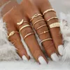 Anneaux de mariage IMucci 12 pièces/ensemble breloque couleur or Midi bague ensemble pour femmes Vintage Boho Knuckle fête Punk bijoux cadeau fille