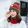 Set 3 Anti-fog Hats Women Winter Beanies Velvet Thick Bib Mask Skullies Beanie Hat Dustproof Hats Female Warm knitted Wool Cap Y21111