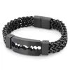 78g 8.26 Pouces Hommes Acier Inoxydable Lame ID Bracelet Haute Poli Hip Hop Biker Figaro Chaînes Gourmettes Bracelets pour Père Mari Cadeaux Argent / Or / Noir