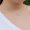 Collares con colgante, collar con inicial pequeña, letras cortadas en Color dorado y plateado, Gargantilla de un solo nombre para mujer, regalo de joyería