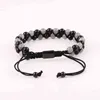 Fashion Gemstone Bracelet Natural 6mm Labradorite Black Agate Beads Handmade Cord Braided Macrame Bracelet Men Women6541286