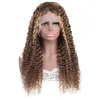 Ishow Long 40inch Transparent Human Hair Wigs Highlight Color 13x4 13x6 5x5 4x4 Lace Front Wig Straight Curly Water Loose Deep Body Wave Bandeau Wig Bangs for Women