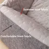 Foldable Cat Bed Soft Cooling Summer Dog s Warm Removable Pet for Small Cave House Sleeping Bag Mat Pad Tent 211111