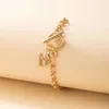 Bracelets de charme Zhen Tomomi Lettre d'or Gothique Gothic M Bracelet pour femme 2021 Bohemian Chaîne géométrique OT Boucle Ensemble de bijoux